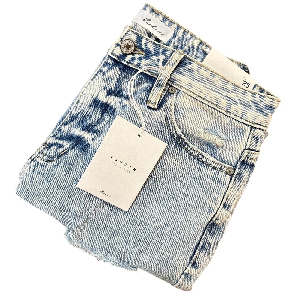 KANCAN Collie High Rise Ankle Skinny Jeans Womens 3/25 Acid Wash Mom‎ Jean
